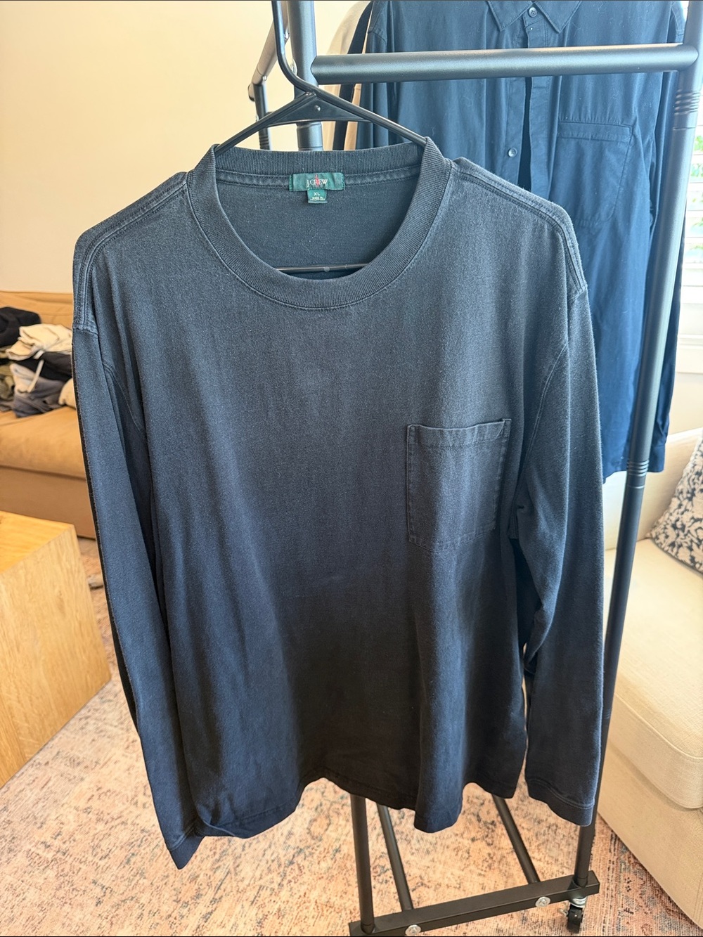 J. Crew Men's Long-Sleeve Pocket Tee - Black